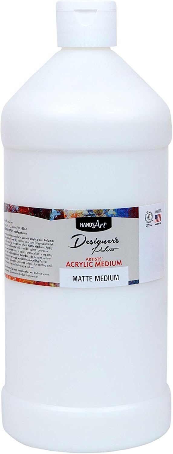 Handy Art Designer’s Palette Artist Acrylic 32 ounce, Matte Medium